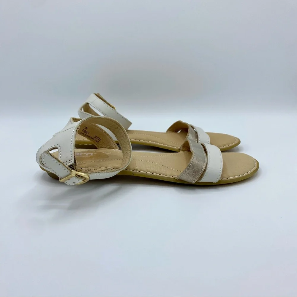 Born White Mai Easy Ankle Strap Sandals Size 7